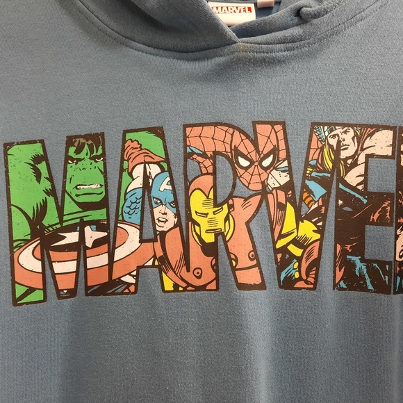 Marvel Characters Blue Hoodie, Size Large - Picture 6 of 6